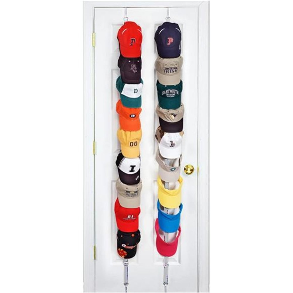 Holds 18 Hats Over-The-Door Rack and Organizer Baseball Cap Rack Hat Rack Strap